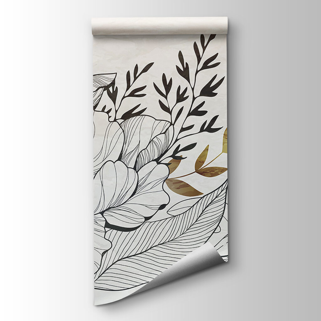 Dibujo floral dorado — vista del producto
