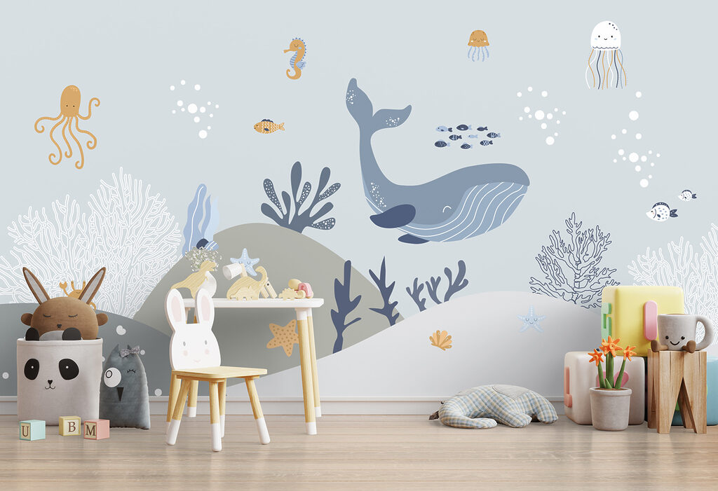 Ballena entre criaturas marinas — interior 7