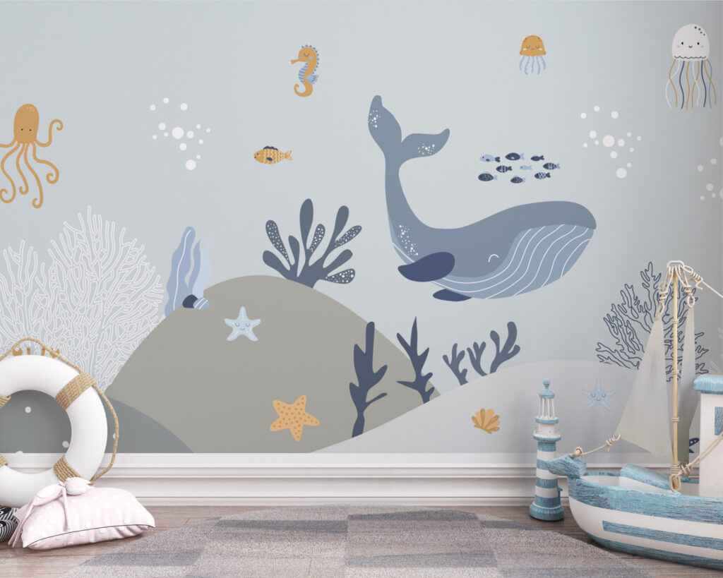 Ballena entre criaturas marinas — interior 4