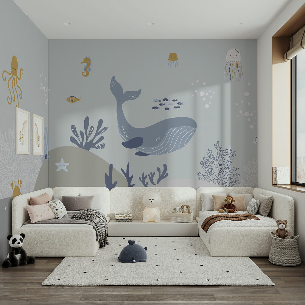 Ballena entre criaturas marinas — interior 8