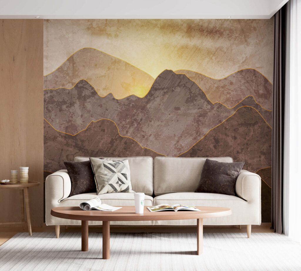 Sol tras montañas marrones — interior 7