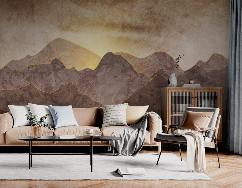 Sol tras montañas marrones — interior 8