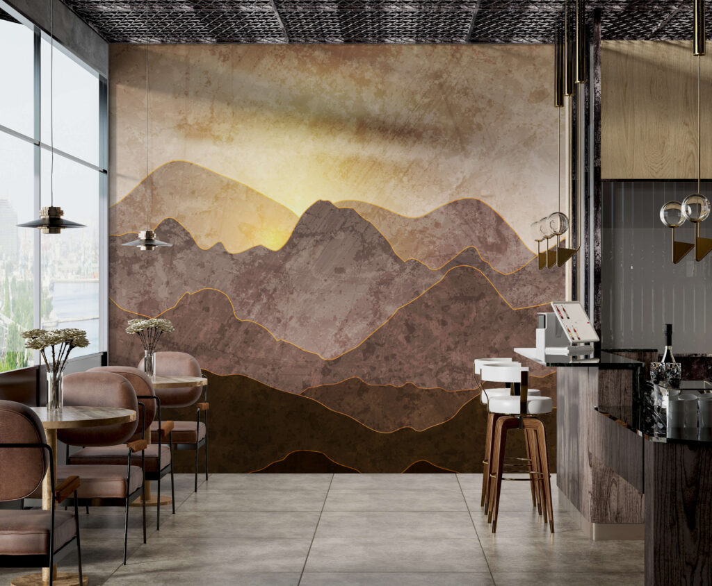 Sol tras montañas marrones — interior 9
