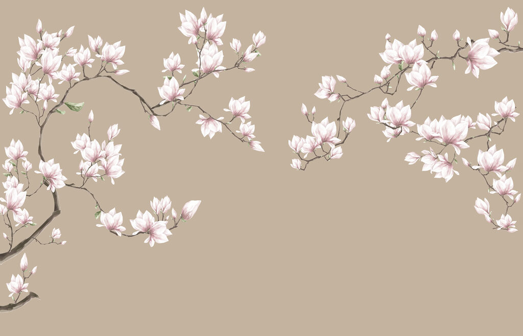 Magnolias en rosa claro — diseño completo