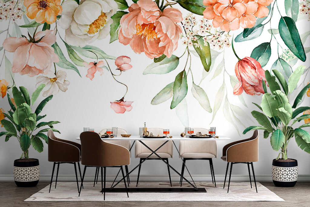 Cortina de flores melocotón — interior 3