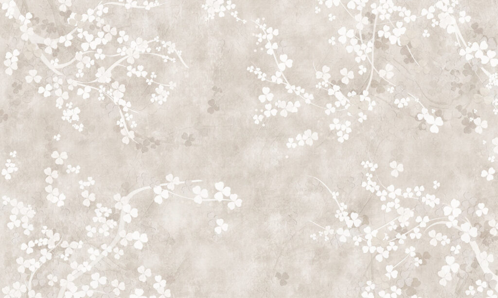 Flores blancas en pátina — diseño completo