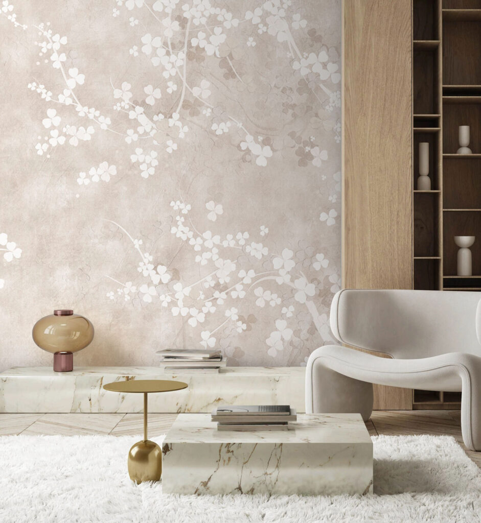 Flores blancas en pátina — interior 3