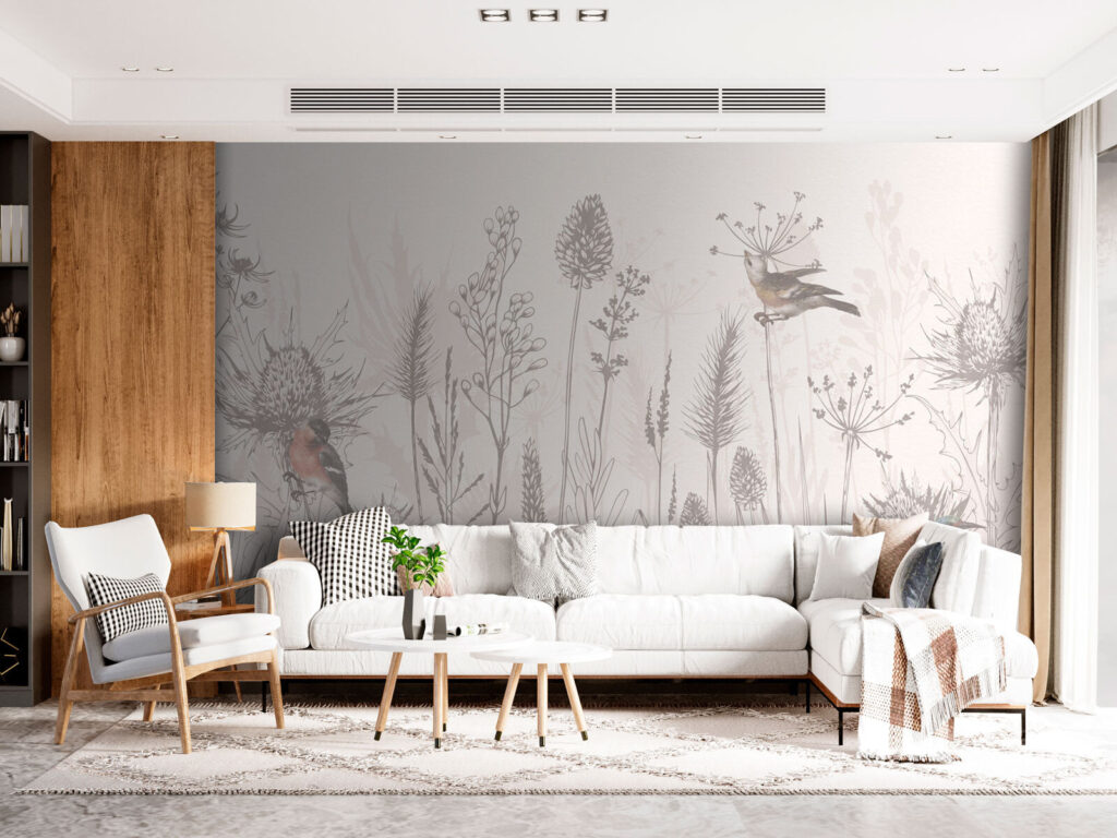 Aves entre hierbas — interior 2