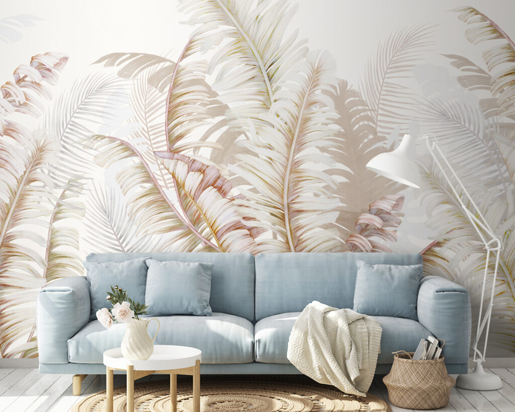 Palmas pálidas sobre blanco — interior 5