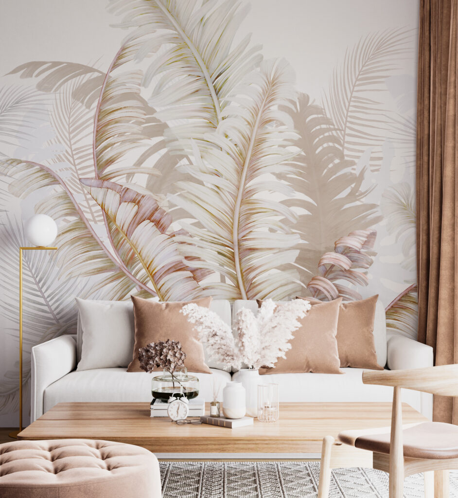 Palmas pálidas sobre blanco — interior 6