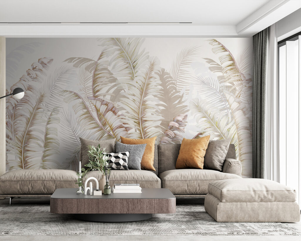 Palmas pálidas sobre blanco — interior 7