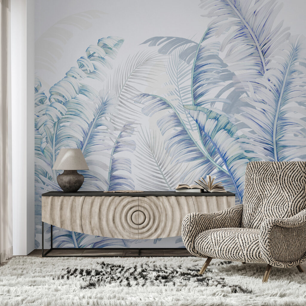 Palmas pálidas sobre blanco — interior 1