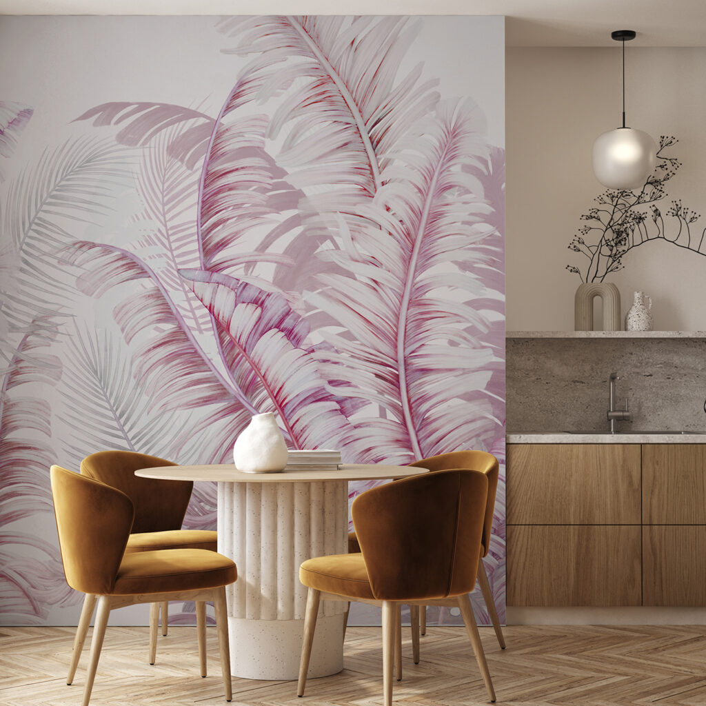 Palmas pálidas sobre blanco — interior 1