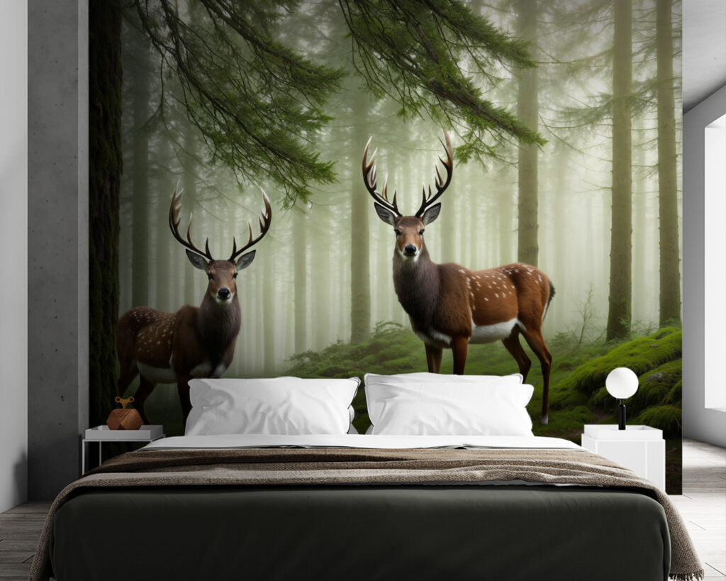 Ciervos en el bosque — interior 1