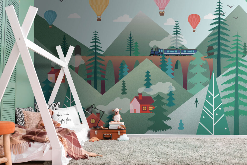 Tren bajo globos — interior 2