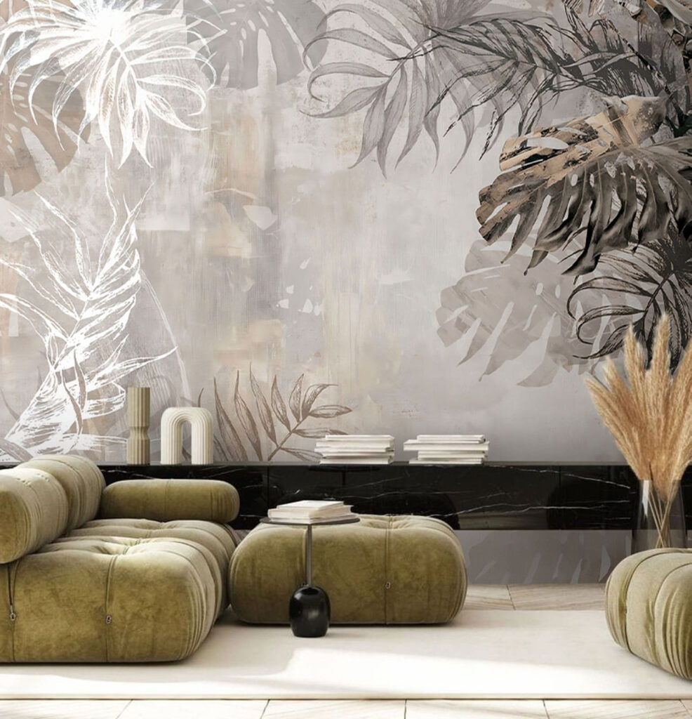 Hojas tropicales oscuras — interior 3