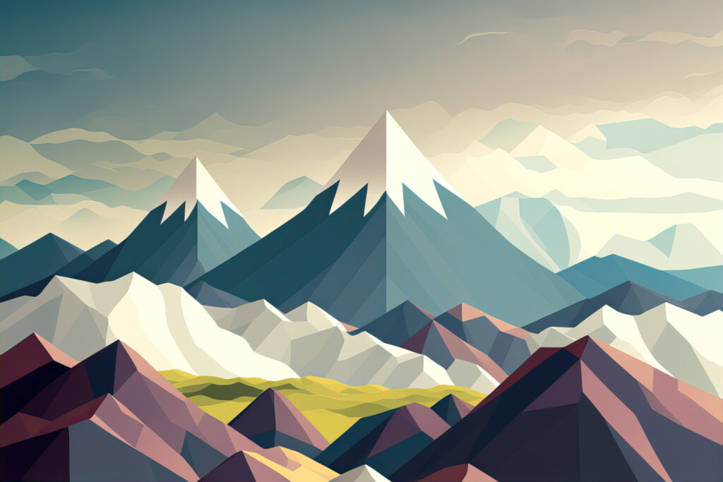 Montañas en facetas — diseño completo