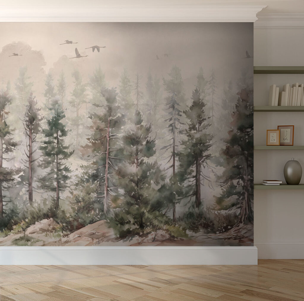 Pinos en niebla arenosa — interior 1