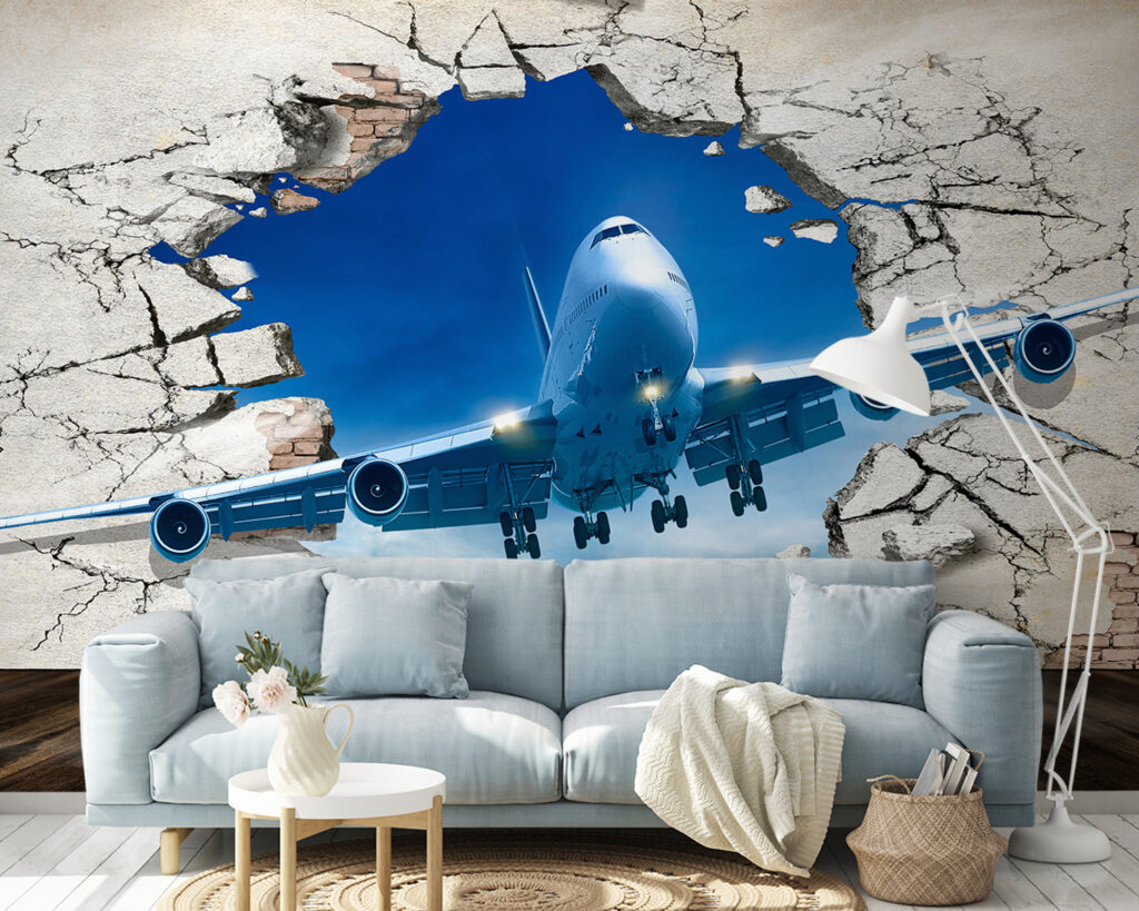 Avión en pared rota — interior 2