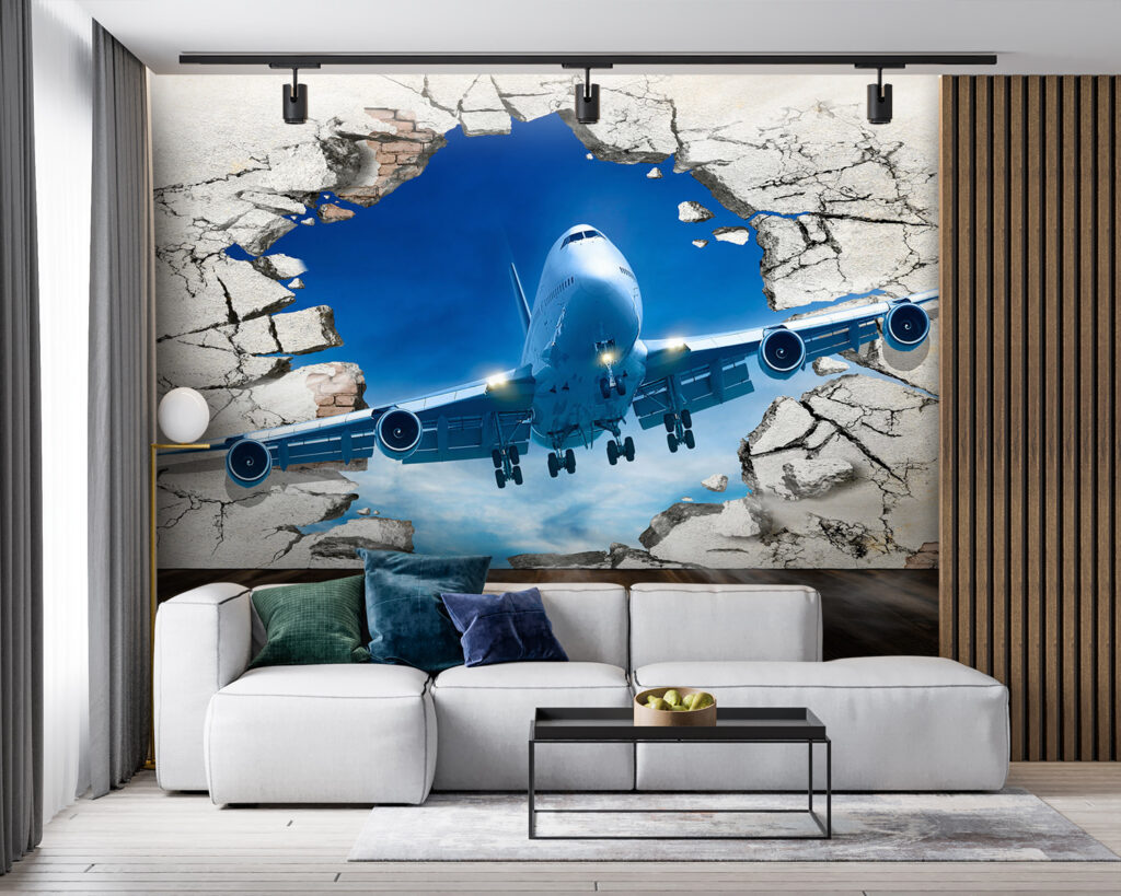 Avión en pared rota — interior 3