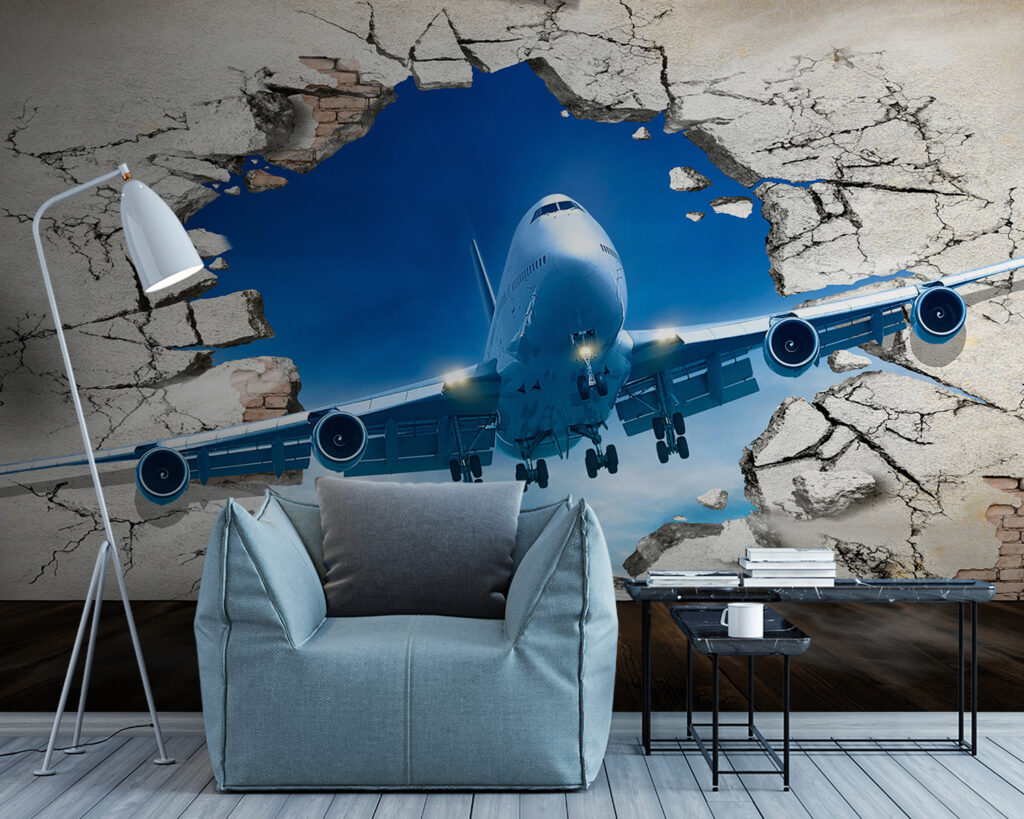 Avión en pared rota — interior 4