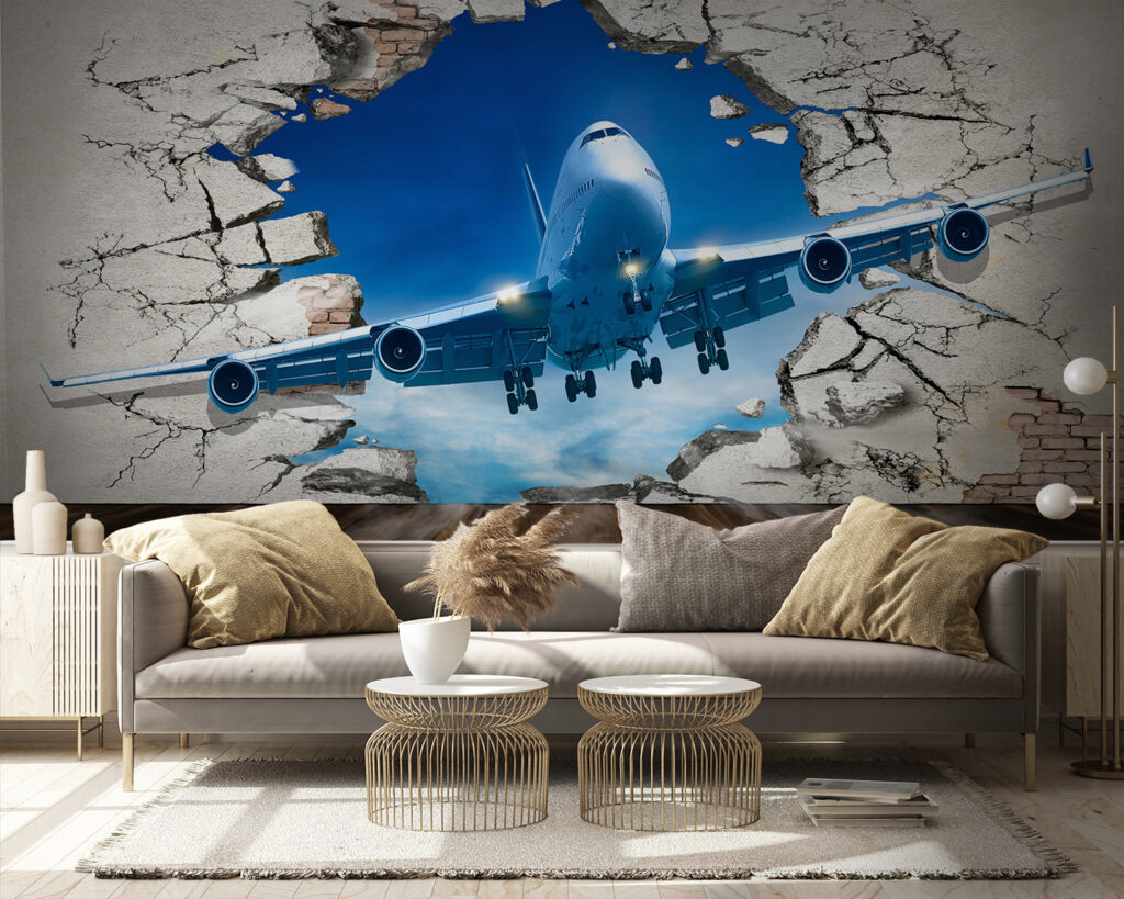 Avión en pared rota — interior 5