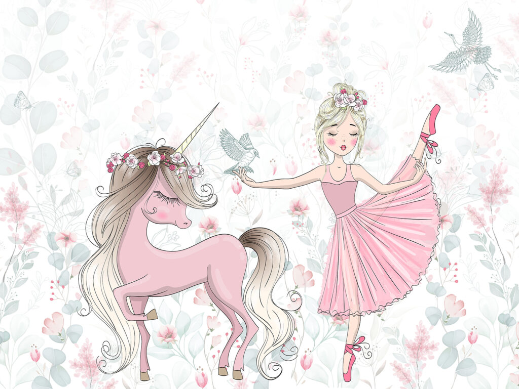 Bailarina y unicornio — diseño completo