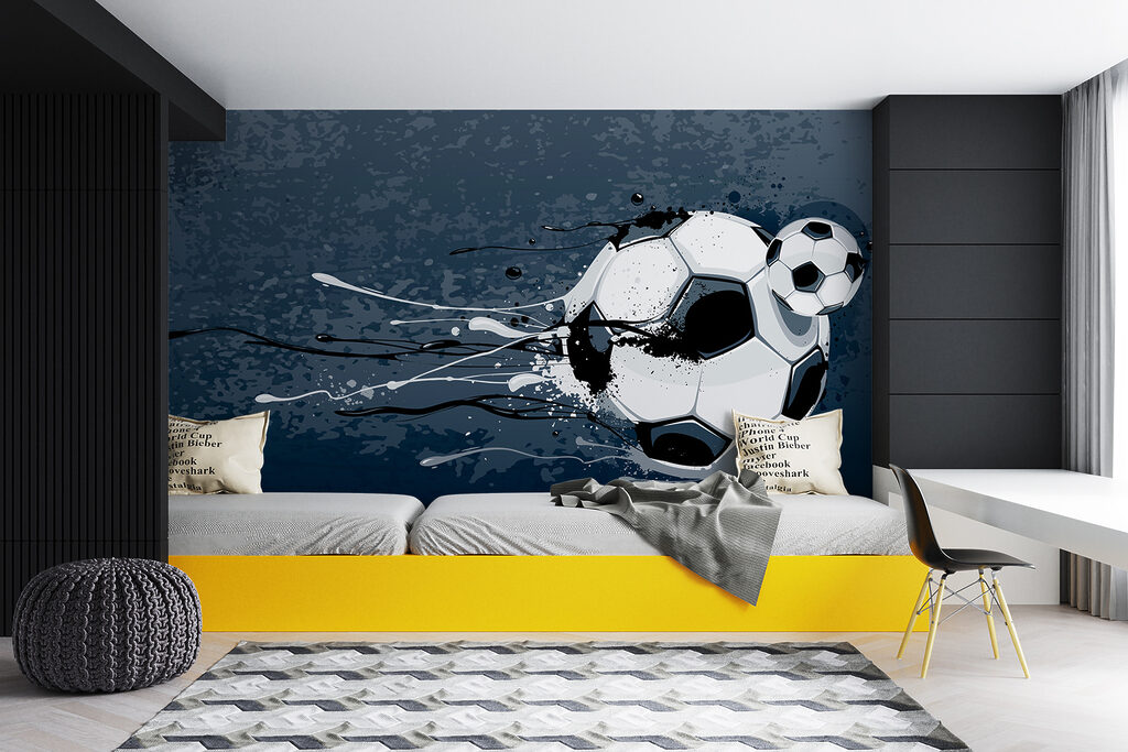 Fútbol entre pintura azul — interior 5