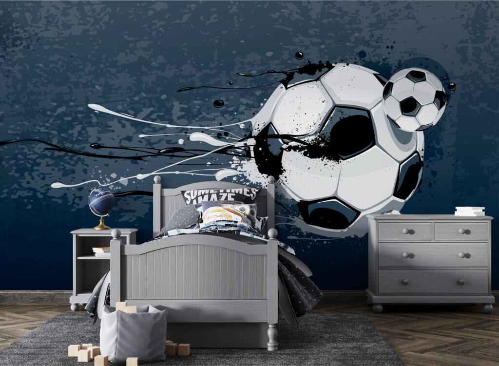 Fútbol entre pintura azul — interior 4