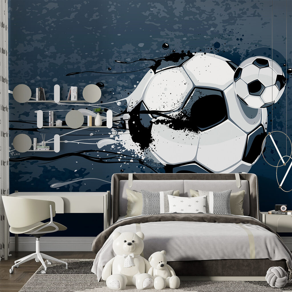 Fútbol entre pintura azul — interior 6