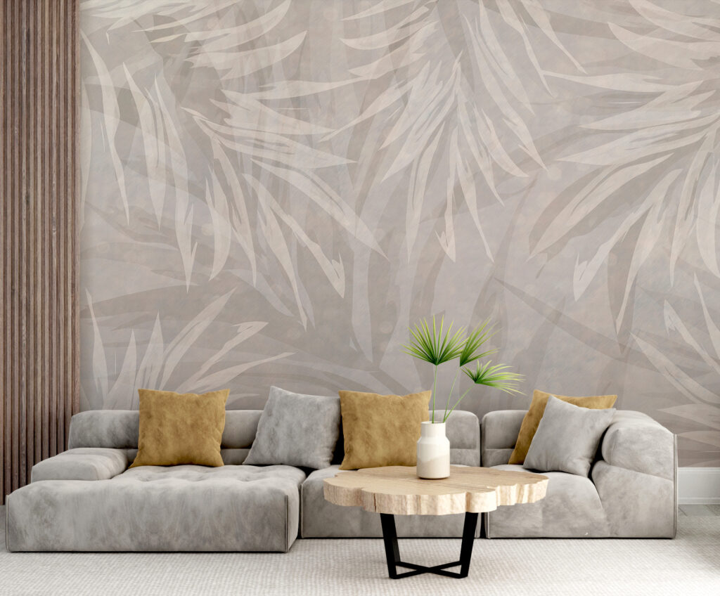 Palmas pálidas en gris — interior 5