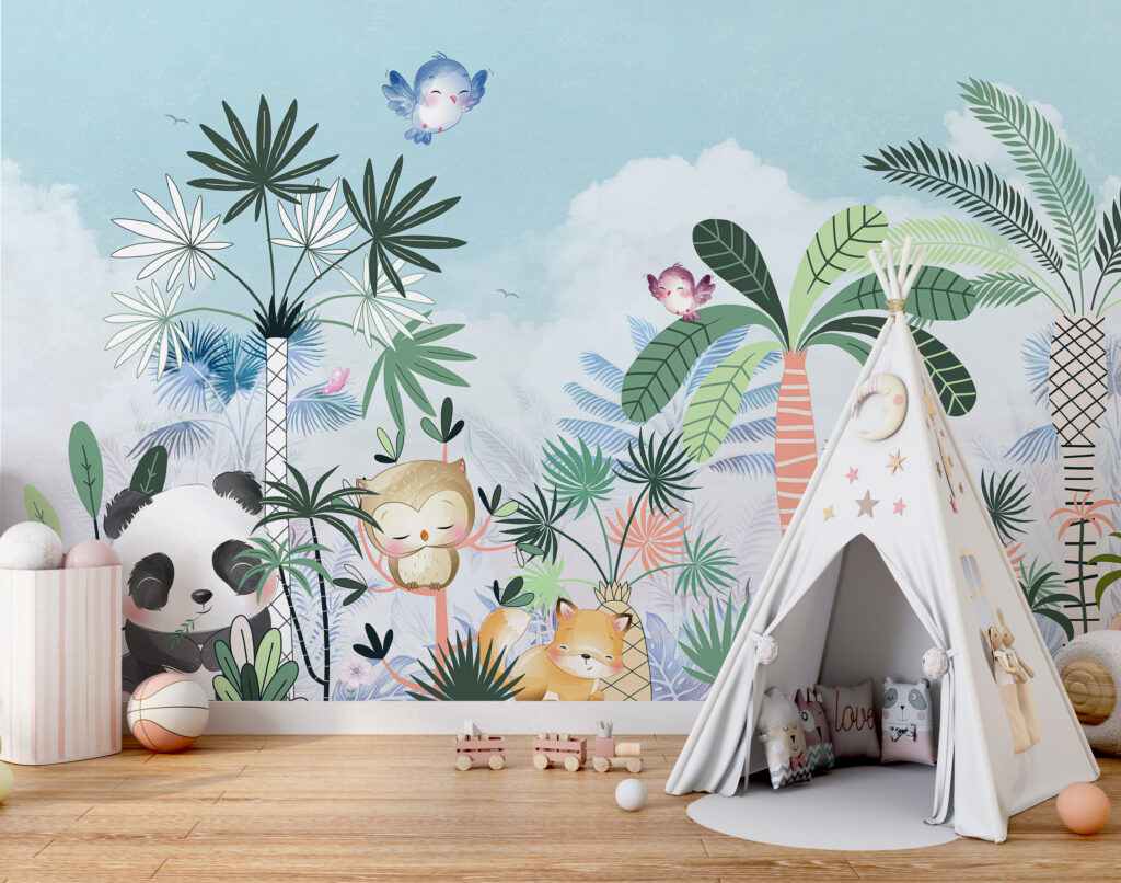 Panda entre palmeras — interior 1