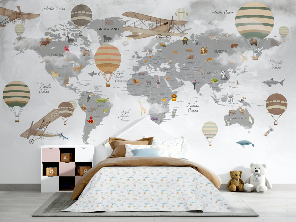 Globos sobre un mapa — interior 2