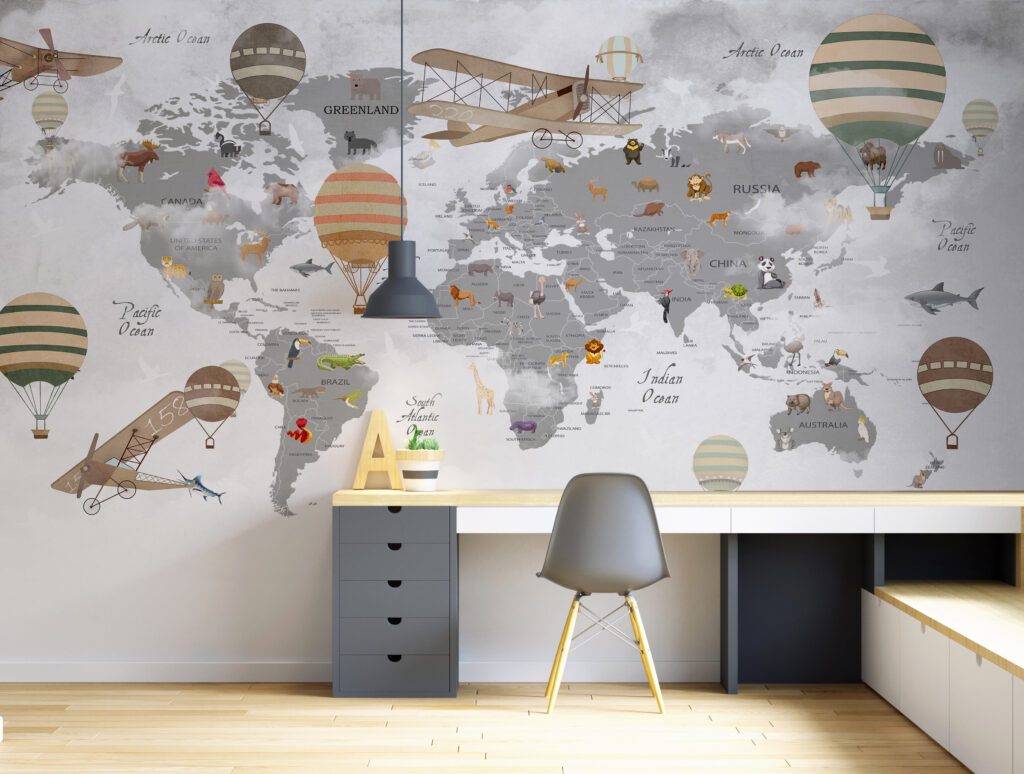 Globos sobre un mapa — interior 4