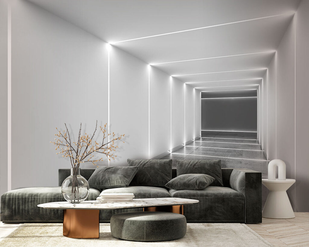 Túnel de líneas luminosas — interior 3