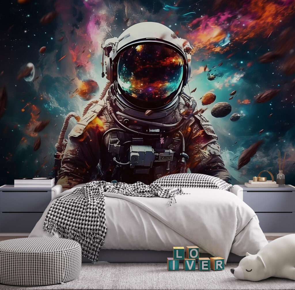 Astronauta con visera brillante — interior 2