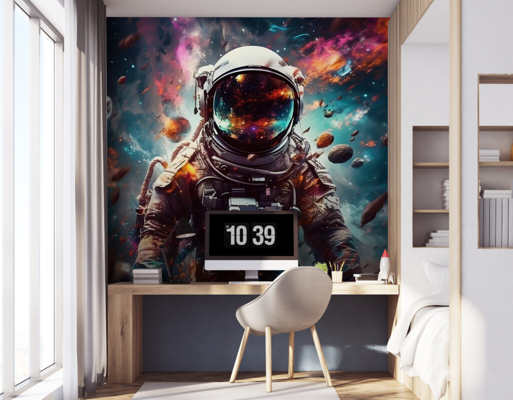 Astronauta con visera brillante — interior 3