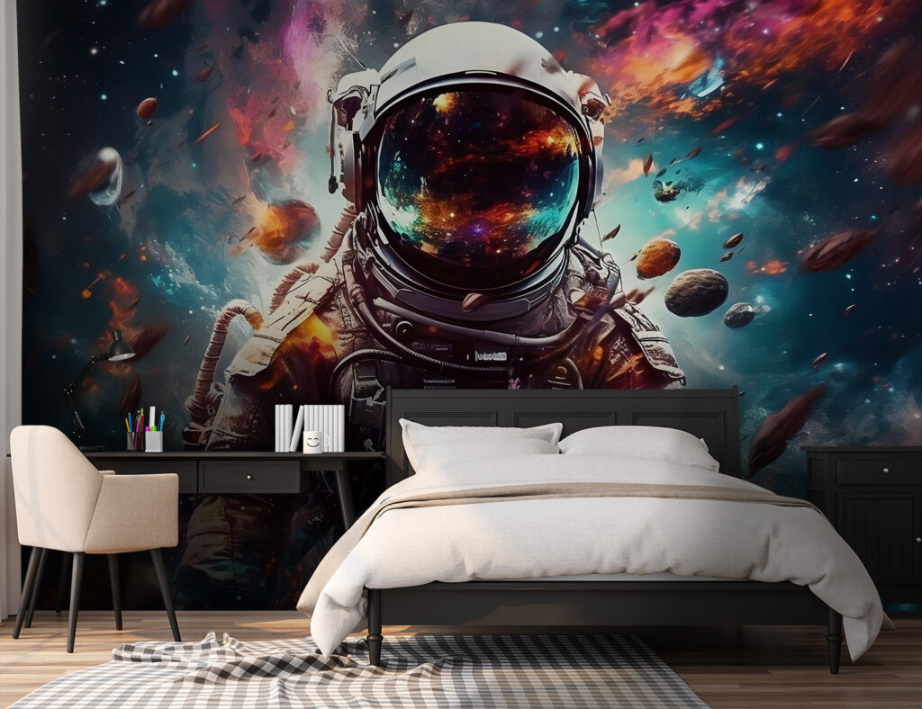 Astronauta con visera brillante — interior 4