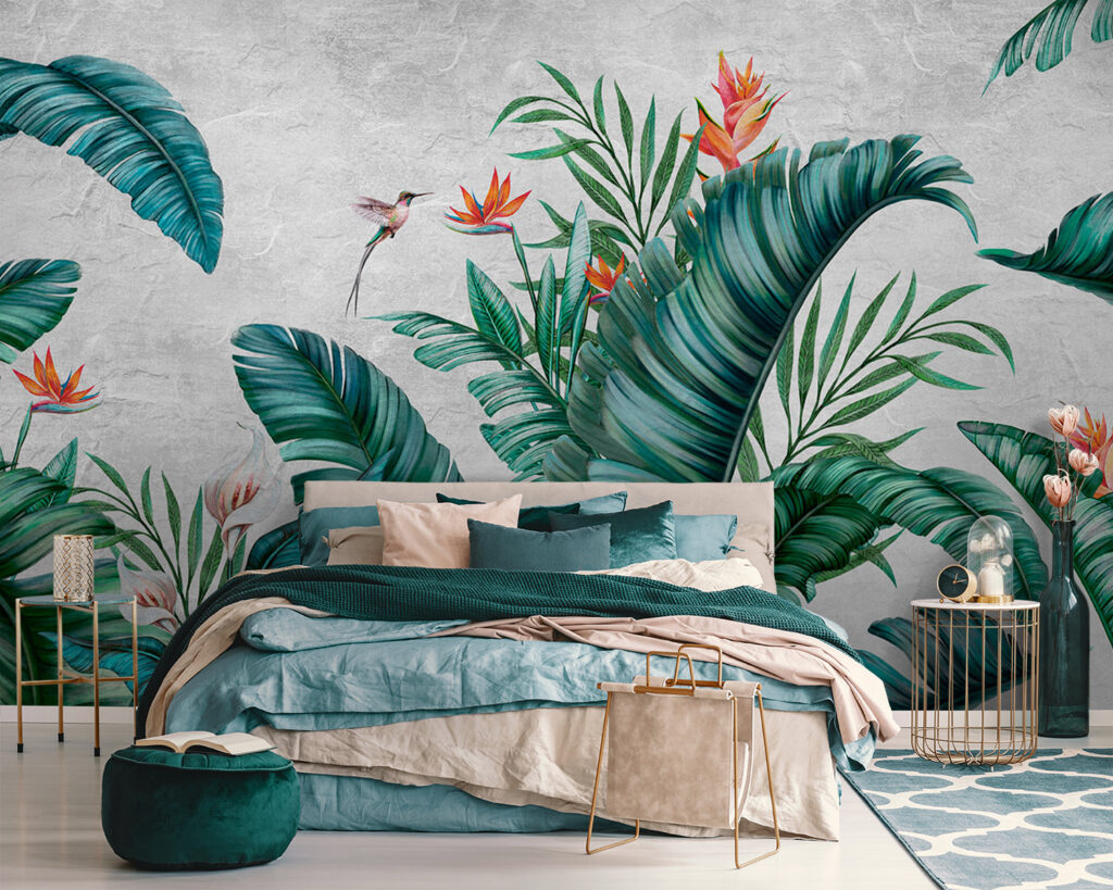 Hojas verdes con pájaro — interior 2