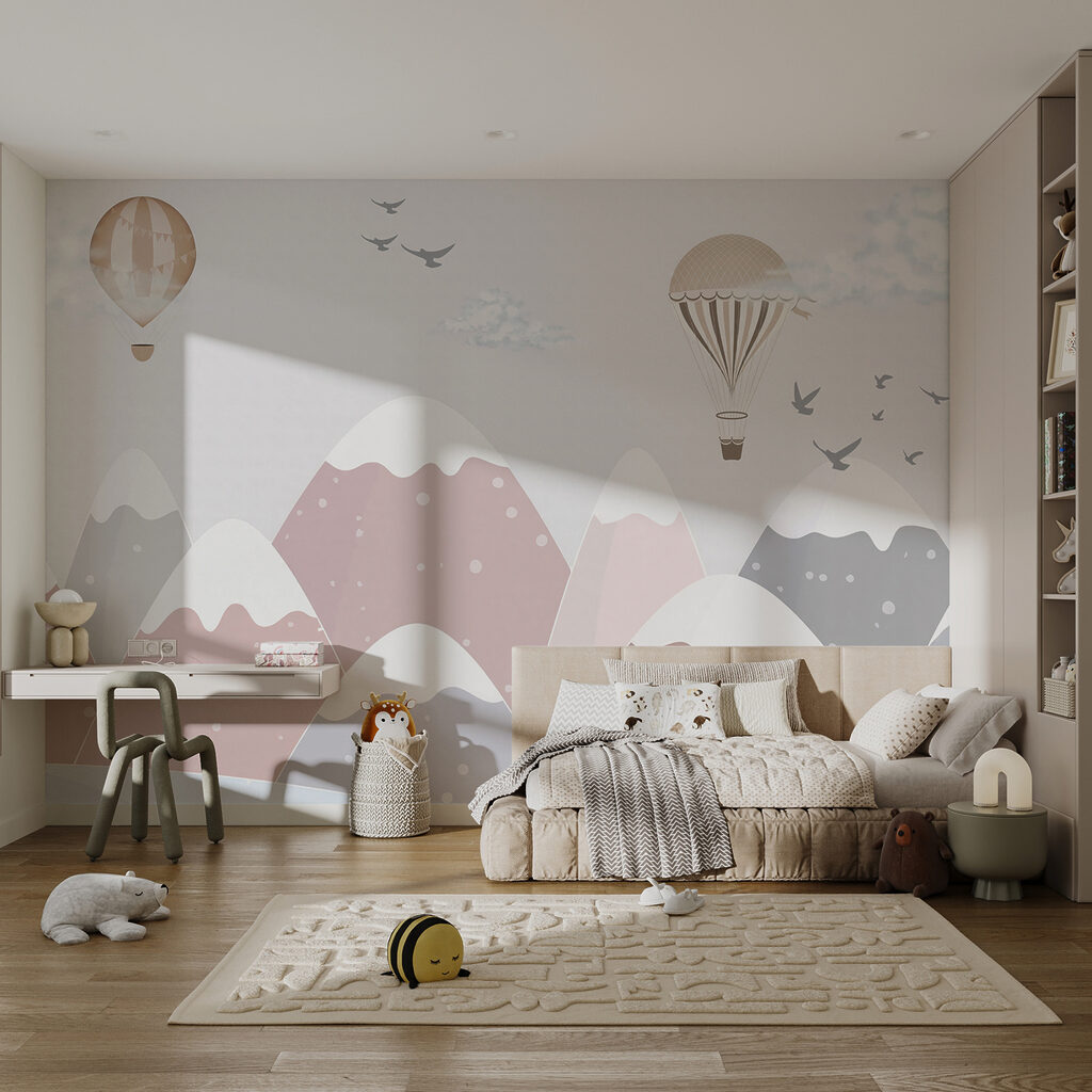 Globos sobre montañas rosas — interior 4
