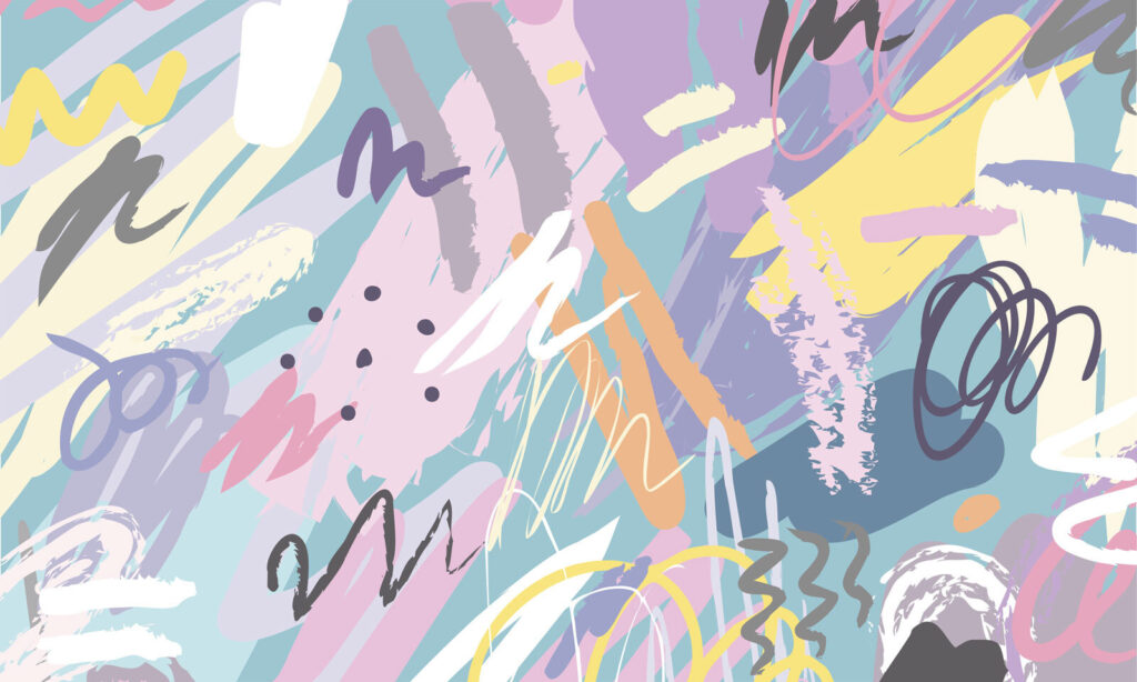 Trazos pastel sin rumbo — diseño completo