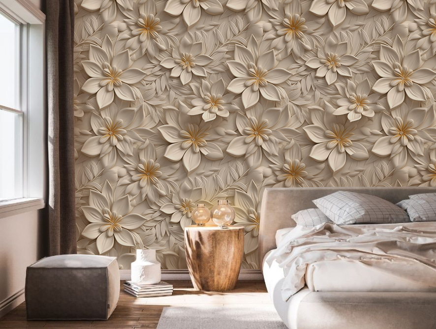 Relieve floral en crema — interior 3