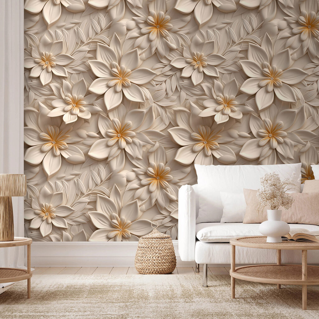 Relieve floral en crema — interior 6