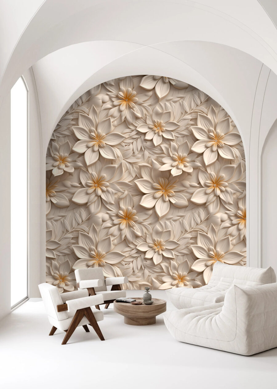 Relieve floral en crema — interior 4