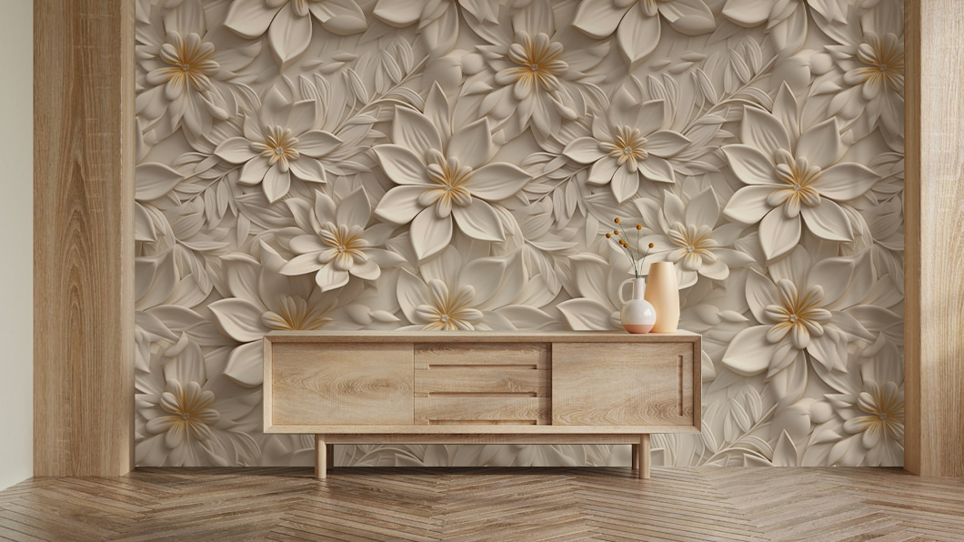 Relieve floral en crema — interior 5
