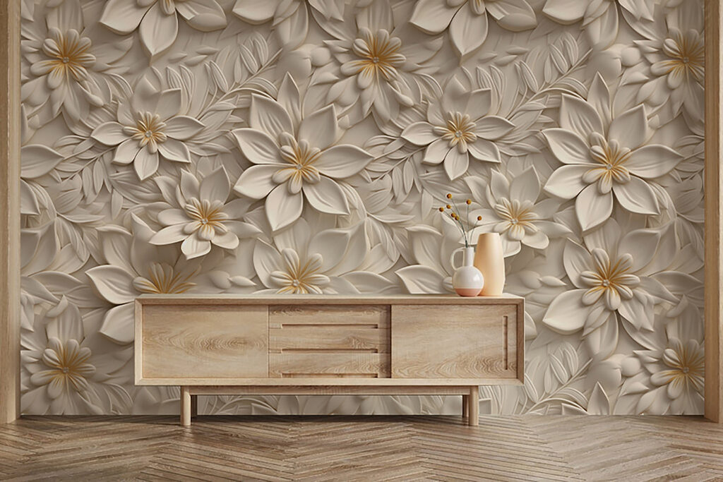 Relieve floral en crema — interior 7