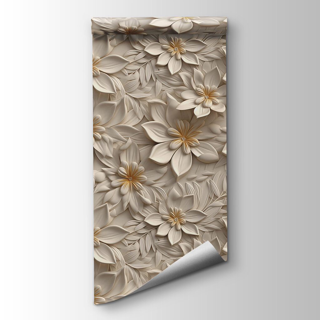 Relieve floral en crema — vista del producto
