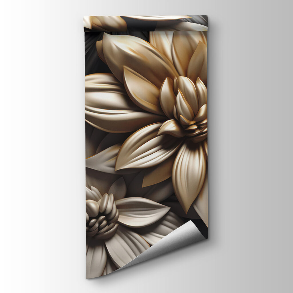 Flores doradas sobre negro — vista del producto