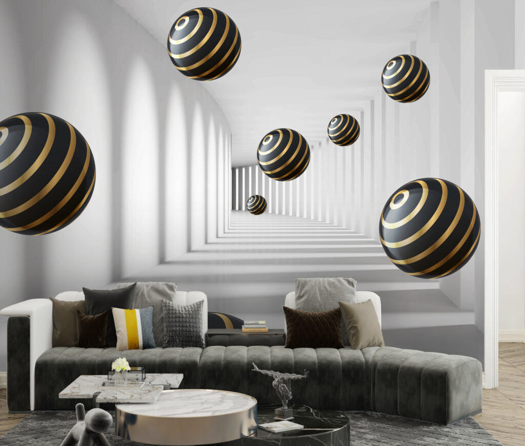 Esferas con anillos dorados — interior 4