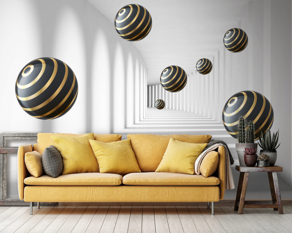 Esferas con anillos dorados — interior 6